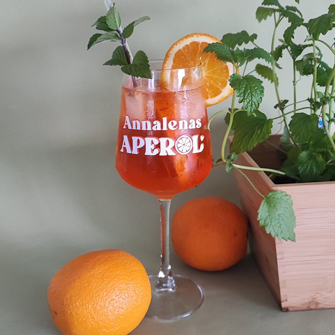 Aperol-Glas mit Name, PERSONALISIERBAR, 430 ml