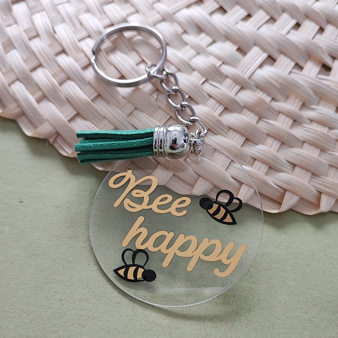 Schlüsselanhänger "Bee happy"